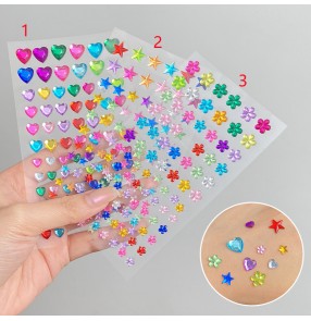 Face diamond love diamond stickers face diamond jewelry stage performance makeup diamond stickers nail sequin decoration